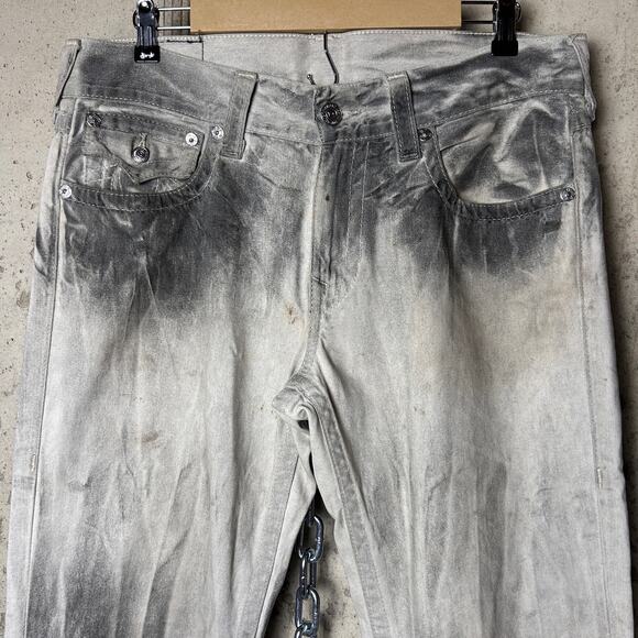 True Religion World Tour Kiss Of Death Wash 33" Cotton Straight Fit Jeans - Picture 3 of 8